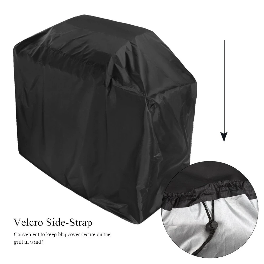 210D Waterproof BBQ Cover BBQ Accessories Grill Cover Anti Dust Rain Charcoal Electric Barbeque Grill Protection Outdoor Black
