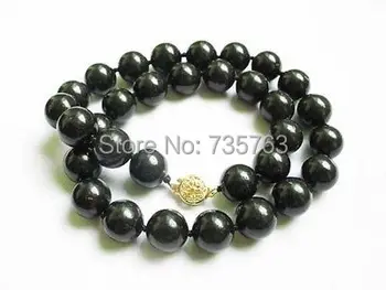 

xiuli 0014884 Necklace natural black coral 12mm round beads