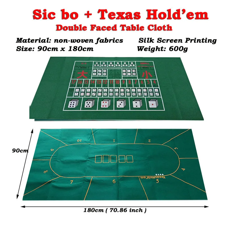 1 шт. игровой коврик из нетканого материала 90 см x 180 см азартная ткань макет казино Техасский Холдем черный Джек баккрат рулетка Sic-bo - Цвет: 1