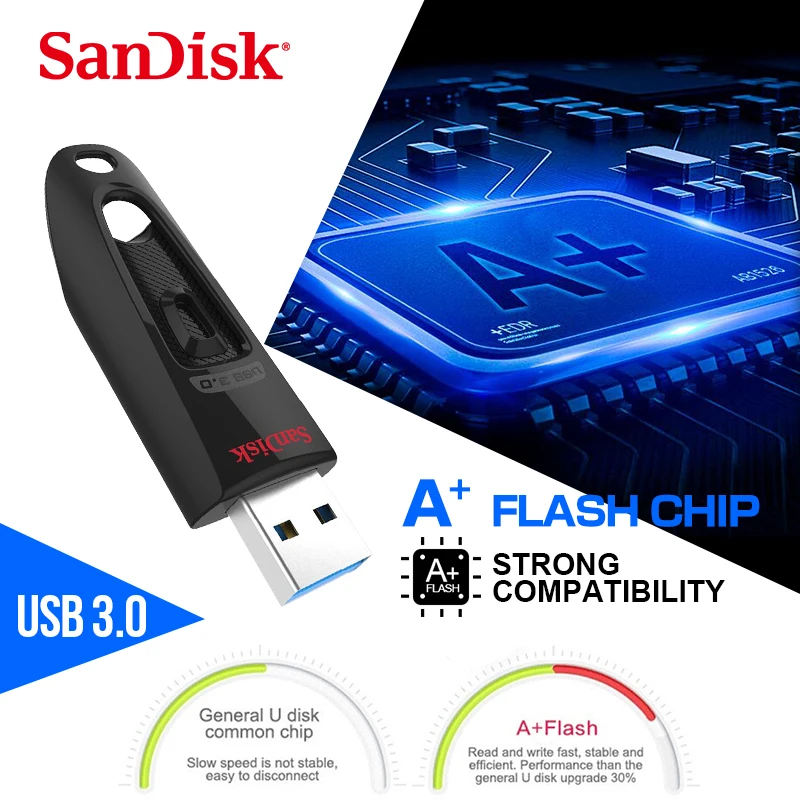 SanDisk CZ48 флеш-накопитель USB 3,0 диск 128 Гб 64 ГБ 32 ГБ 16 ГБ флеш-накопитель крошечная Флешка карта памяти устройство для хранения флэш-накопитель