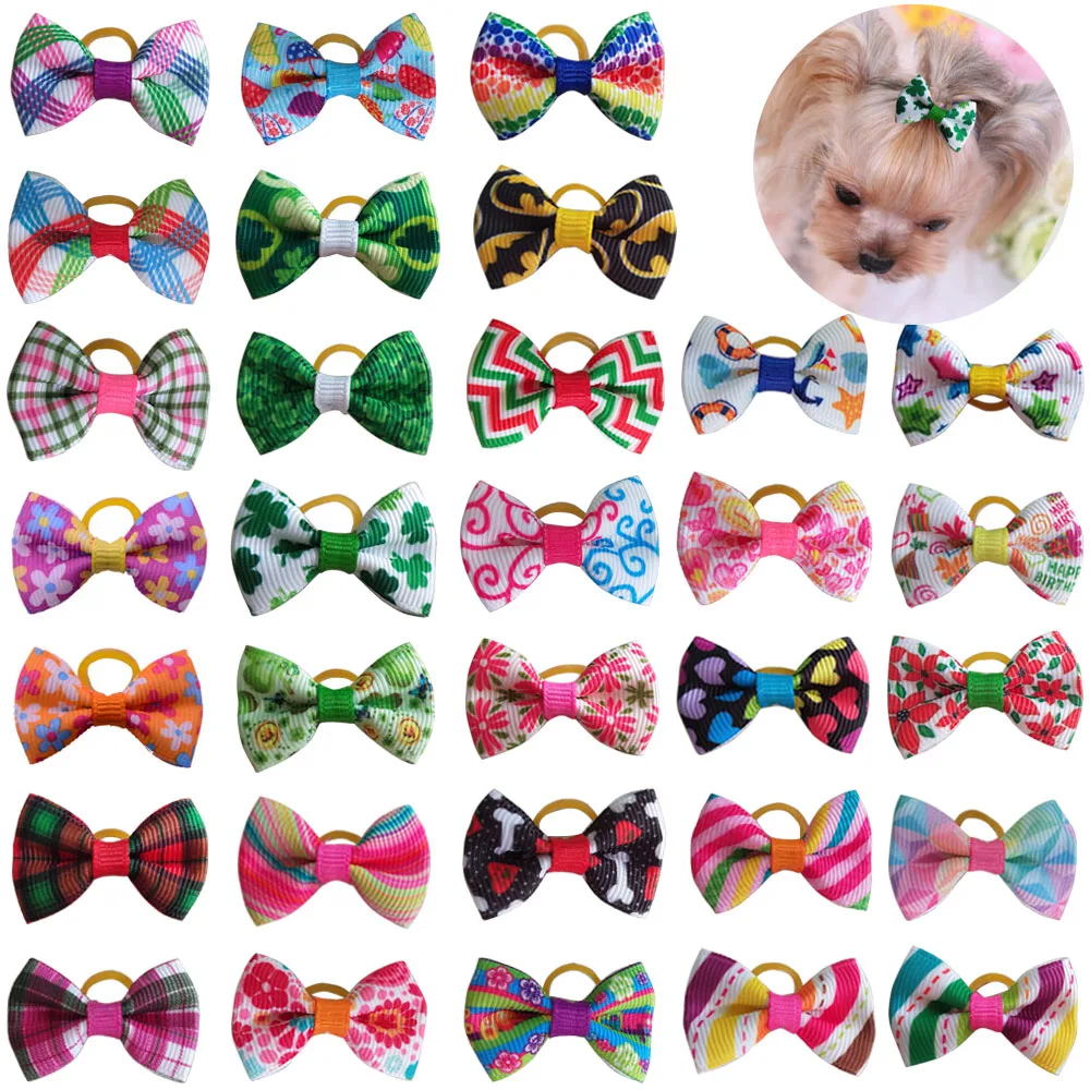 20pcs Dog Bows Pet Dog Grooming Accessories Products Hand made Small