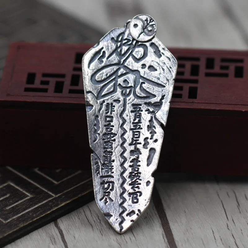 

S925 Sterling Silver Personality Retro Gossip Pendant Thai Silver Security And Security Order
