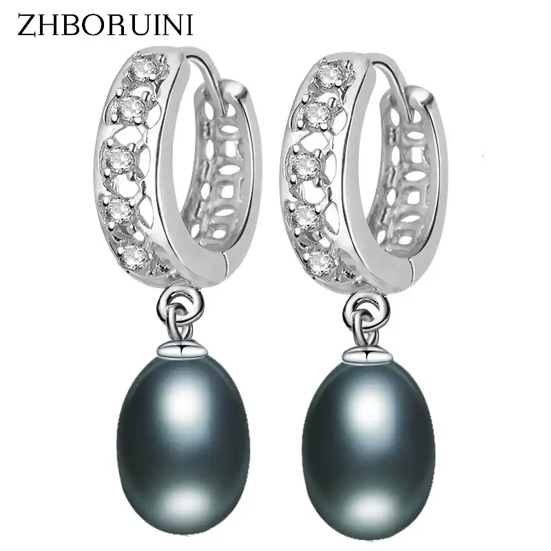 ZHBORUINI 2019 Fashion <b>Pearl</b> Earrings 925 Sterling Silver <b>Natural</b> ...