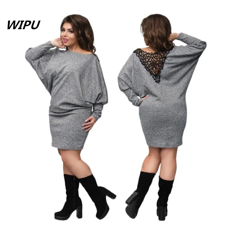 6XL большой размер зимнее платье большого размера для рождественской вечеринки