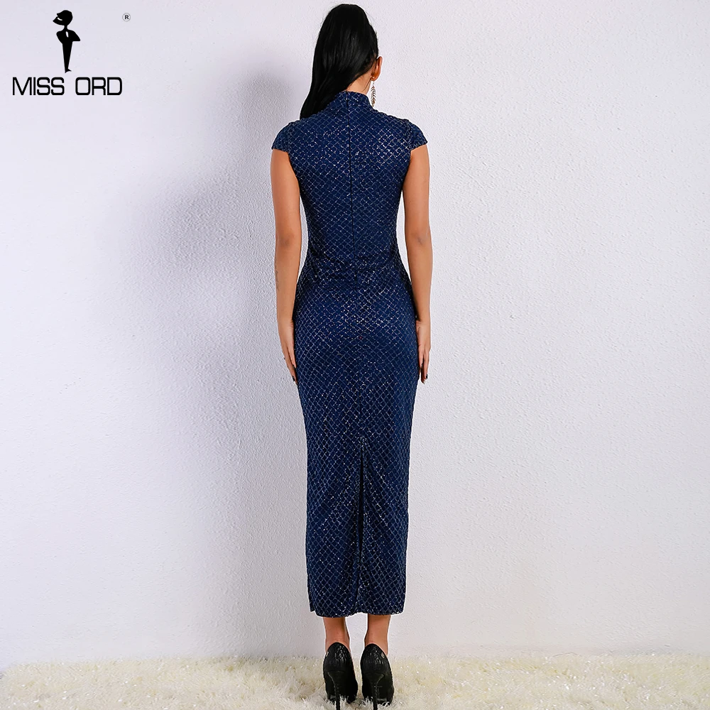 Платье женское блестящее с высоким воротником и коротким рукавом|female dress|party