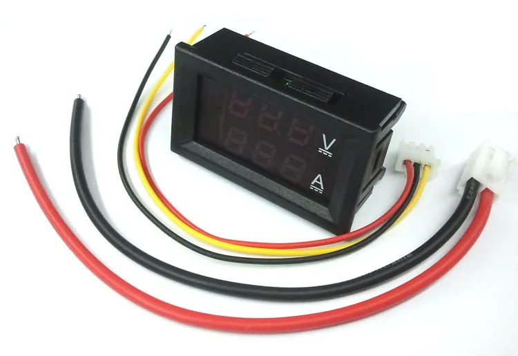 

0.28" DC 0-100V 50A Voltmeter Ammeter LED Amp Dual Digital Volt Meter Gauge Voltage Current Red + Blue Red +RED