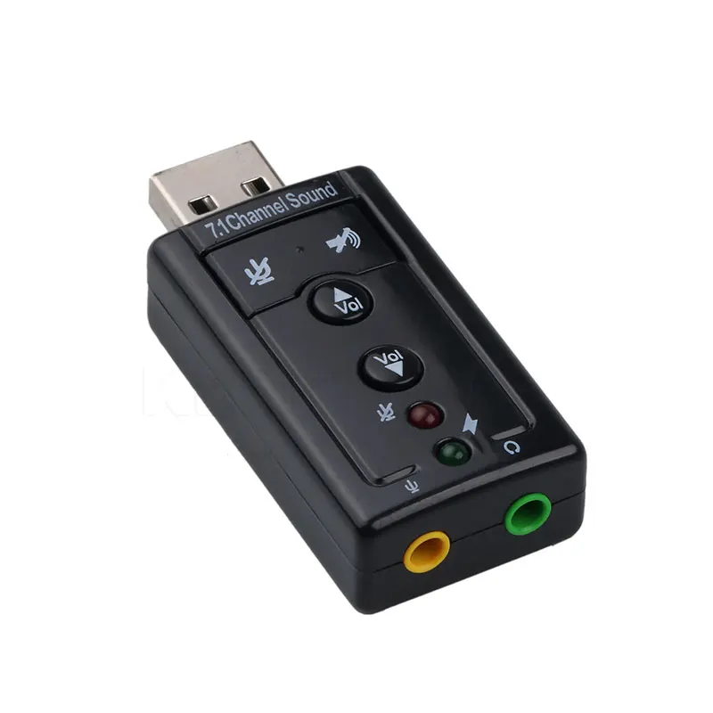 Kebidu Внешняя USB звуковая карта 7,1 канальный 3D аудио адаптер с 3,5 мм гарнитура микрофон для ПК настольный ноутбук