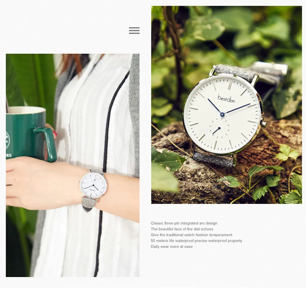 Bestdon пара часов Ultra Slim Мода повседневное часы кварцевый механизм Parnis тенденции стиль кожаный ремешок подарок для любителей бренд