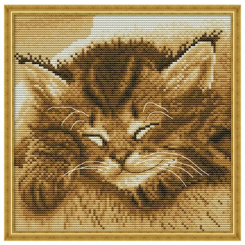 

Sleeping Cat animals painting counted DMC 11CT 14CT DIY kit Chinese wholesale Cross Stitch embroidery needlework Sets home decor
