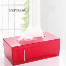 

NEWYEARNEW Acrylic Creative Tissue Boxes with Rhinestone Antique Noble Home Decoration Storage Tissue Holder Box Wedding Gift