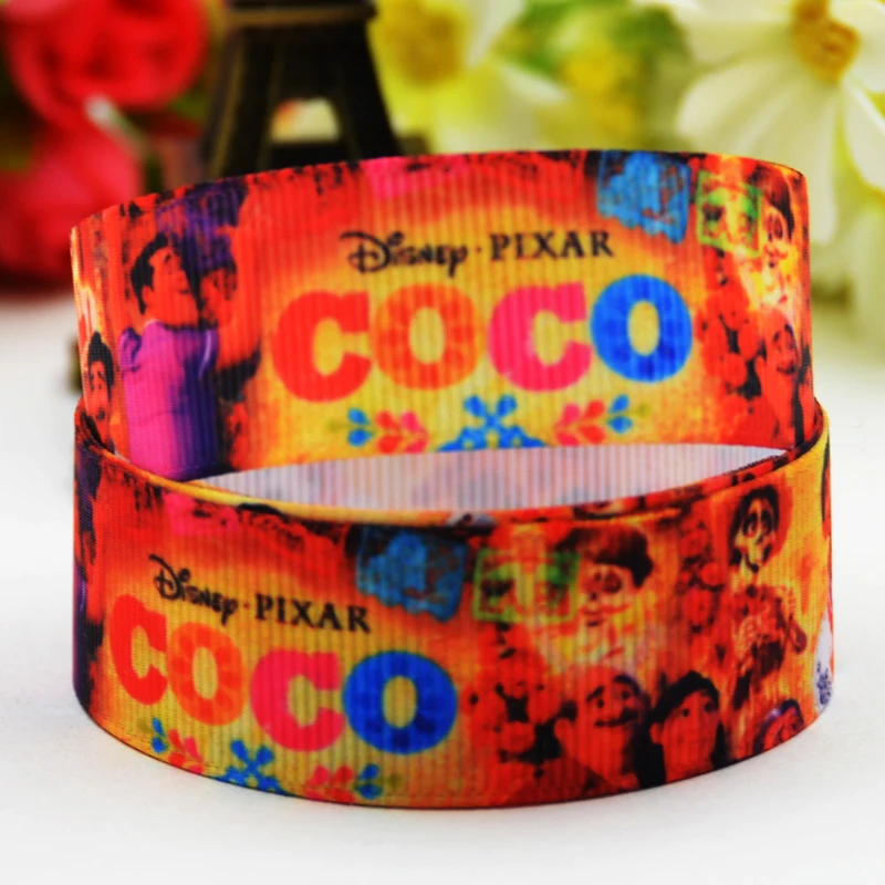 7/8'' (22mm) COCO Movie Cartoon Character printed Grosgrain Ribbon