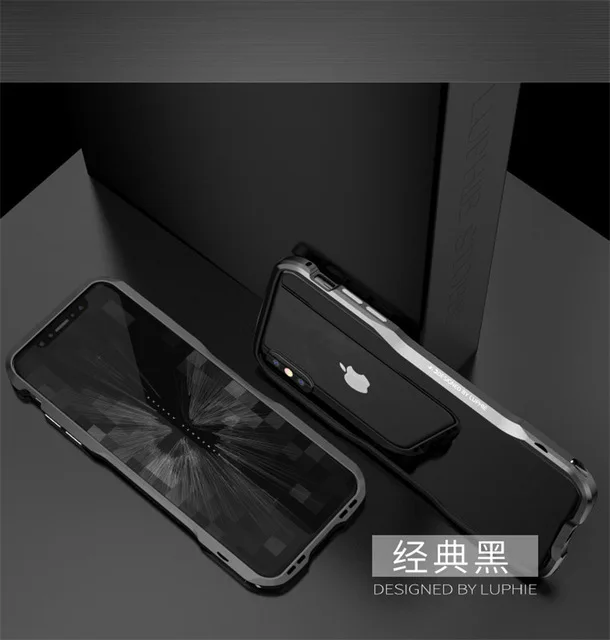 Высококачественный Роскошный Алюминиевый металлический бампер для iphone X XR XS MAX чехол с металлической кнопкой для iphone 11Pro 6s 7 8 Plus - Цвет: Черный