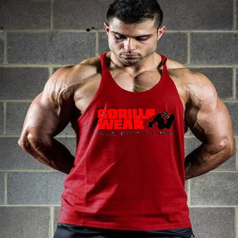

2019New Bodybuilding Stringer Tank Top Men Fitness Clothing Gyms Shirt Brand Muscle vest Workout Cotton