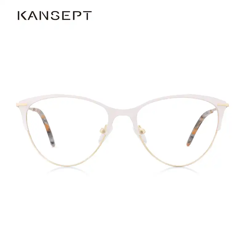 White metal frame glasses Clearance