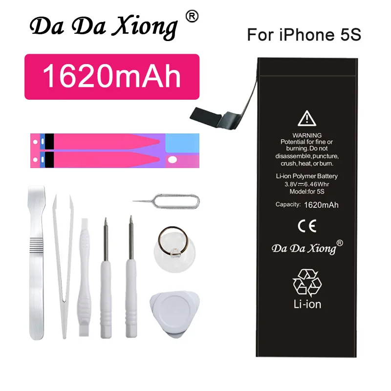 

Original Da Da Xiong Battery For iPhone 5S 5GS 1620mAh High Capacity Phone Replacement For iPhone5S 5GS Batteries + Free Tools