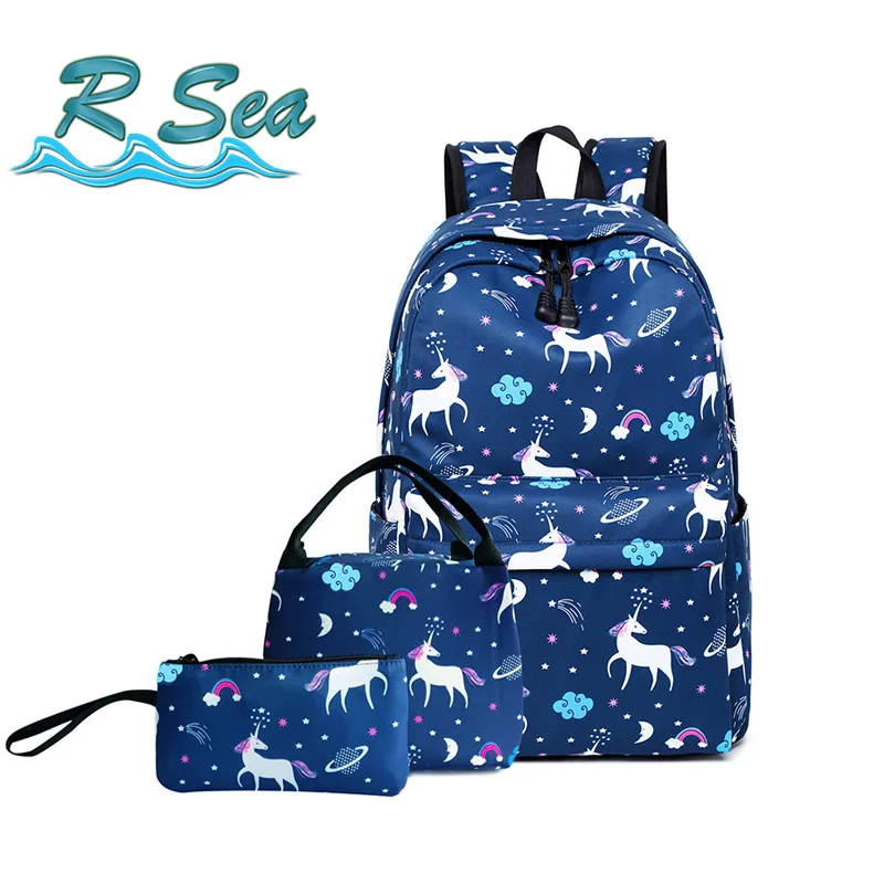 

Fashion Backpack Women Shopping Bag Color Unicorn Backpack outside Travel Bag Three different Style as a Set New Product
