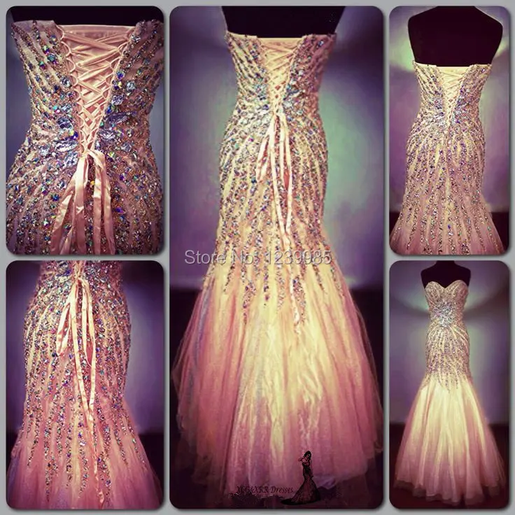 heavily beaded evening gown