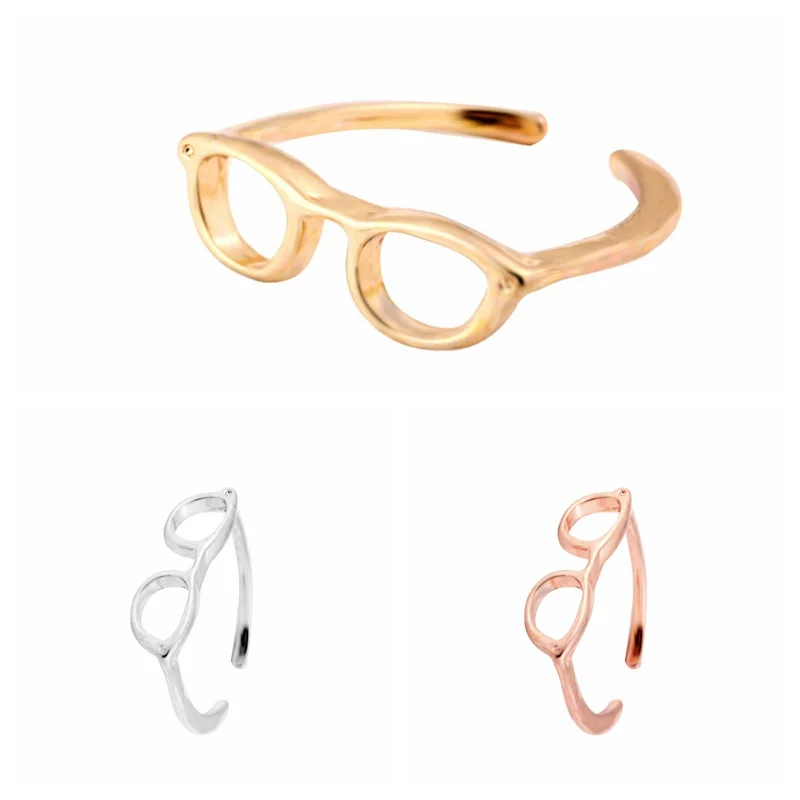 

Min 1pc New fashion jewelry cute punk glasses finger rings for ladies JZ059