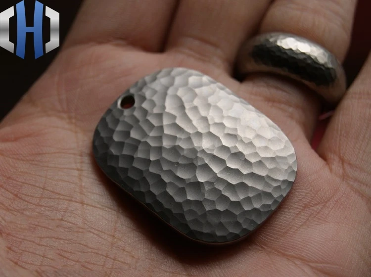 EDC ручной работы из титанового сплава TA2 матовый гравий камень метеорит ударная текстура кулон