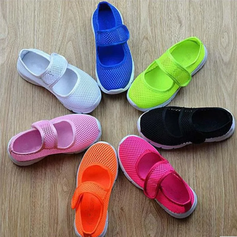 Bb01 Карамельный цвет летние Обувь с дышащей сеткой детская обувь одиночные чистая ткань детская спортивная обувь Повседневное мальчиков