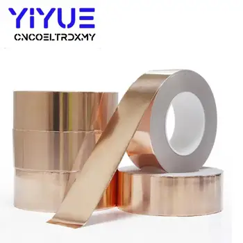 

25 Meters Single Side Conductive Copper Foil Tape Strip Adhesive EMI Shielding Heat Resist Tape 5-12mm