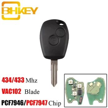 

BHKEY 2Buttons VAC102 Blade Remote Key For Renault Megane Modus Clio Kangoo Logan Sandero Duster PCF7946/PCF7947 Chip optional