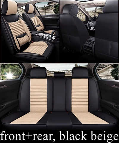 Передняя+ задняя крышка сиденья автомобиля набор для Renault fluence kadjar sandero clio duster talisman logan koleos kangoo latitude espace laguna - Название цвета: Black beige standard