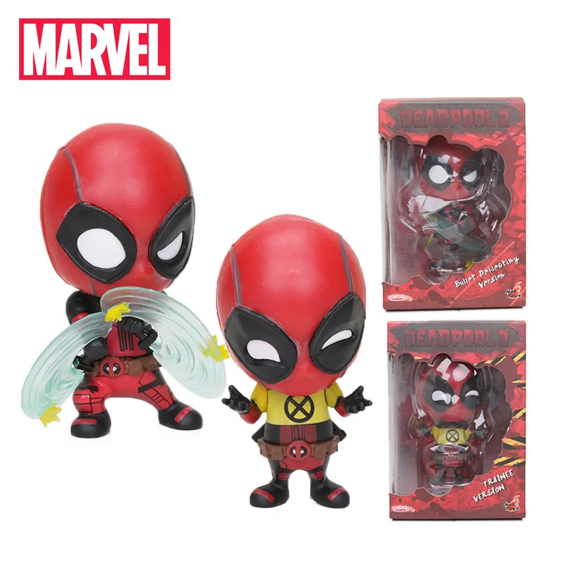 

6-10cm Marvel Toys Deadpool 2 PVC Action Figures Bobble-Head 1/10 Scale Painted Holding Posing Riding Verson Collectible Model