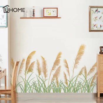 

Fresh Reed Wall Stickers Dormitory Wall Decorative Stickers Living Room Wallpaper Self-adhesive Bedroom Creative Art Decal