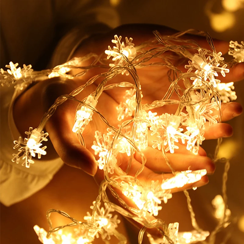 

3/6m Snow Flake Flowers Solar Holiday Led Light Strings Battery Party/Wedding Decoration Mariage Home Decoration Accessories