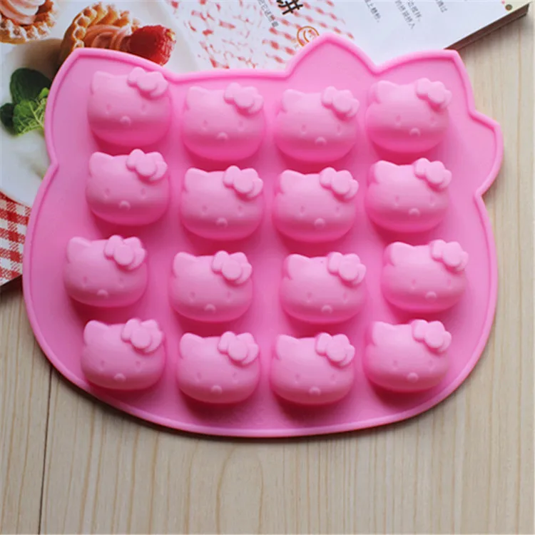 1pcs Silicone Cute Muffin Tray Candy Cupcake Jelly Mold 16 Hello Kitty