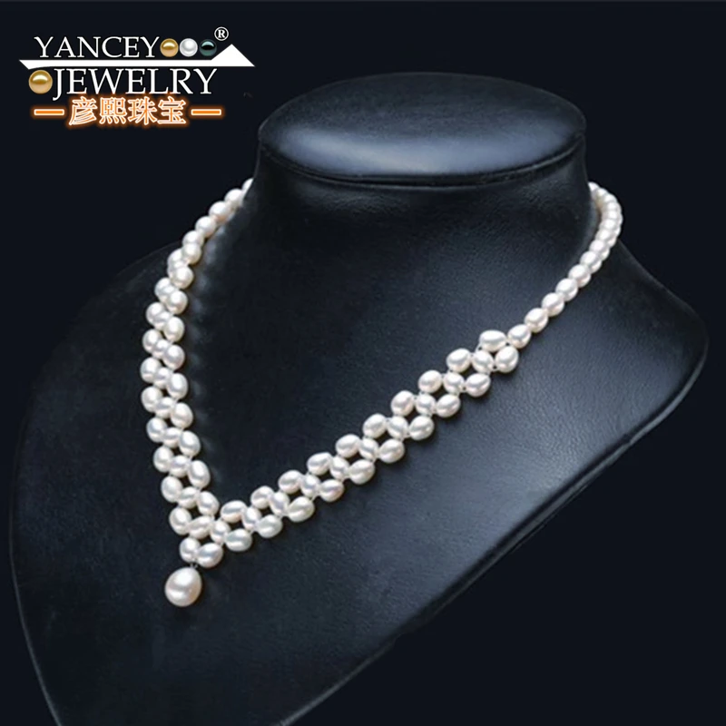 

YANCEY New exclusive design of natural freshwater pearl necklace, fine jewelry, hand woven necklace pendants