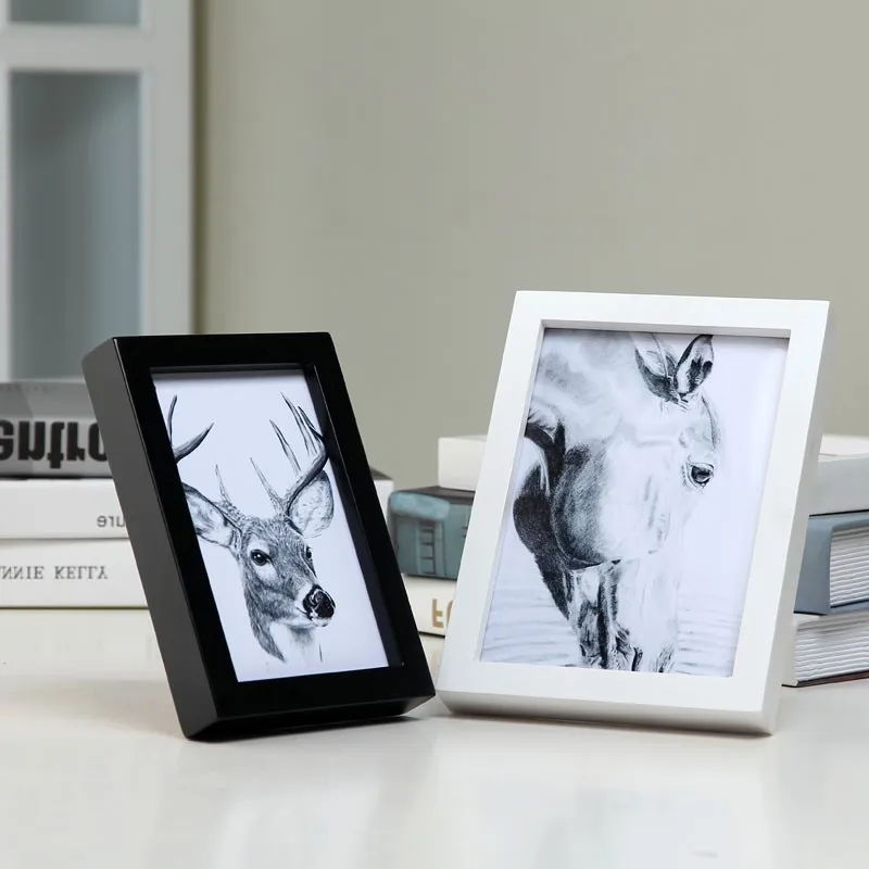 

1 Pcs Quality Wood Photo Frame or Set up Table 9 Colors Picture Frames use For Family Marriage Room Decoration Wall PF001