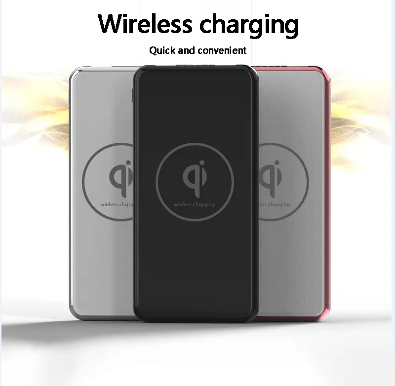 The lowest cost wireless charger 20000mah mobile power 5V 2.1A 5W external battery mobile power for iphone X Samsung millet