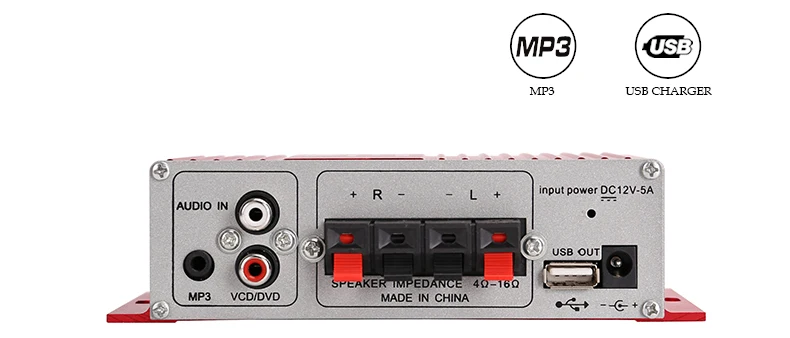 Kinter MA-180 профессиональный мини-усилитель аудио DC12V 2 канала предложение MP3 AUX вход воспроизведение стерео звук управление басовый баланс высоких частот