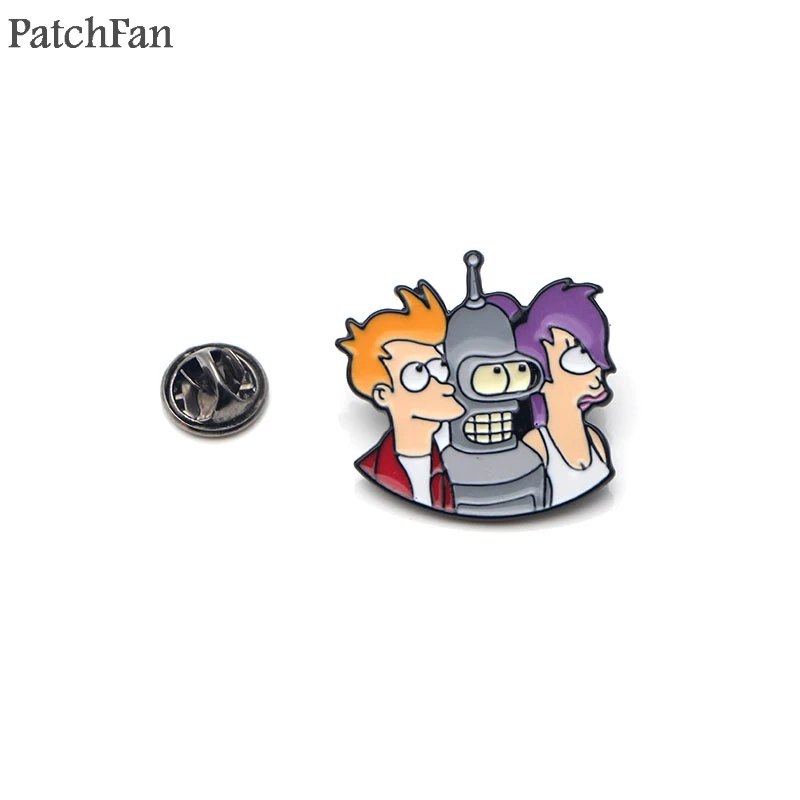 Patchfan Futurama Мультяшные цинковые эмалированные булавки трендовые медали insignia para рюкзак рубашка Броши Одежда Значки для мужчин и женщин A1502