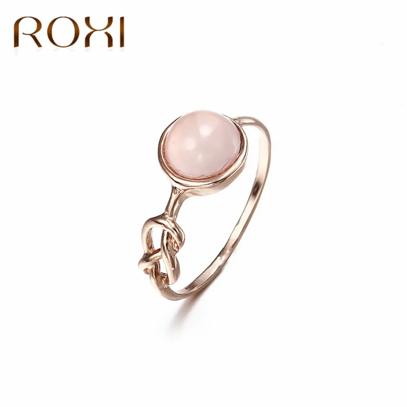 

Romad Pink Charming Crystal Ring Round Zinc Alloy Wedding & Party Rings for Women Charms Queen Princess Ring