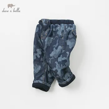 

DB9210 dave bella autumn winter baby boys fashion denim blue pants camouflage jean children boutique trousers