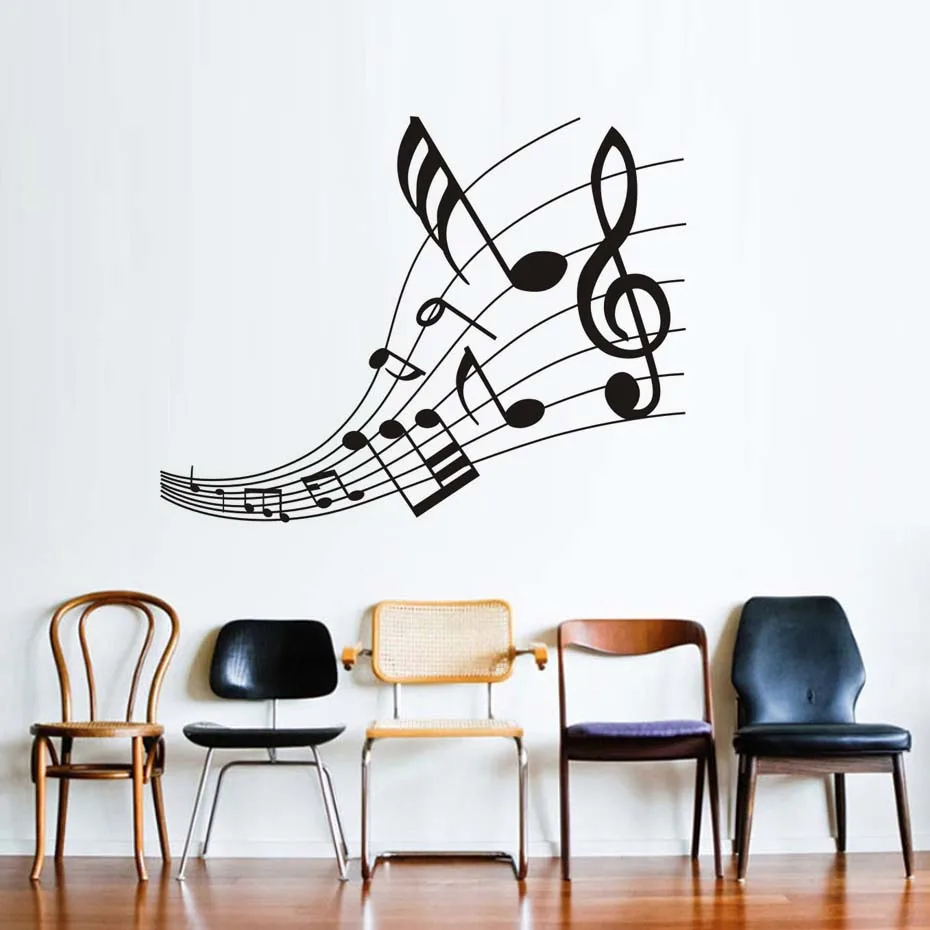 Home Decor Musical Scale Notes Wall Art Mural For Kids Bedroom Vinyl Sticker Removable Wallpaper Adhesive Wall Art Decals Poster (4)