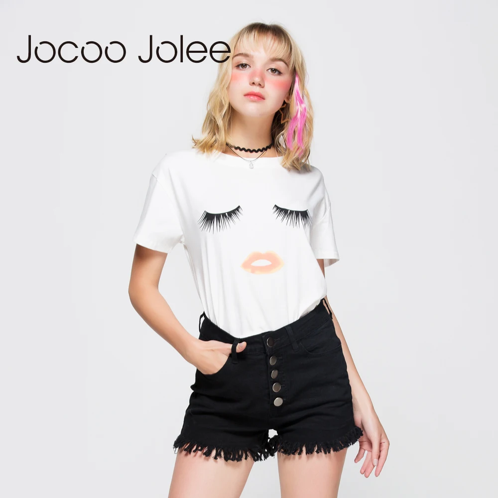 Jocoo Jolee Модные женские джинсовые летние шорты с высокой талией сексуальные черные