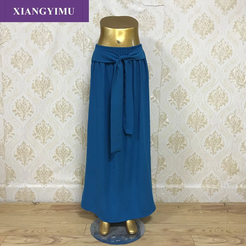 

021 Spring Autumn Women's High Waist Solid Color Half Length Elastic Skirt