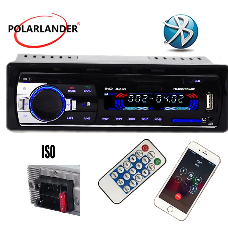 JSD-520 12V Bluetooth Car Stereo FM Radio MP3 Audio Player 5V Charger USB SD AUX Auto Electronics Subwoofer 1 DIN Autoradio JSD-520 12V Bluetooth Car Stereo FM Radio MP3 Audio Player 5V Charger USB SD AUX Auto Electronics Subwoofer 1 DIN Autoradio