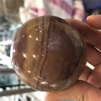 

DHX SW natural beautiful large polished petrified wood sphere minerals crystal woodstone ball fossil tree for hold and play with