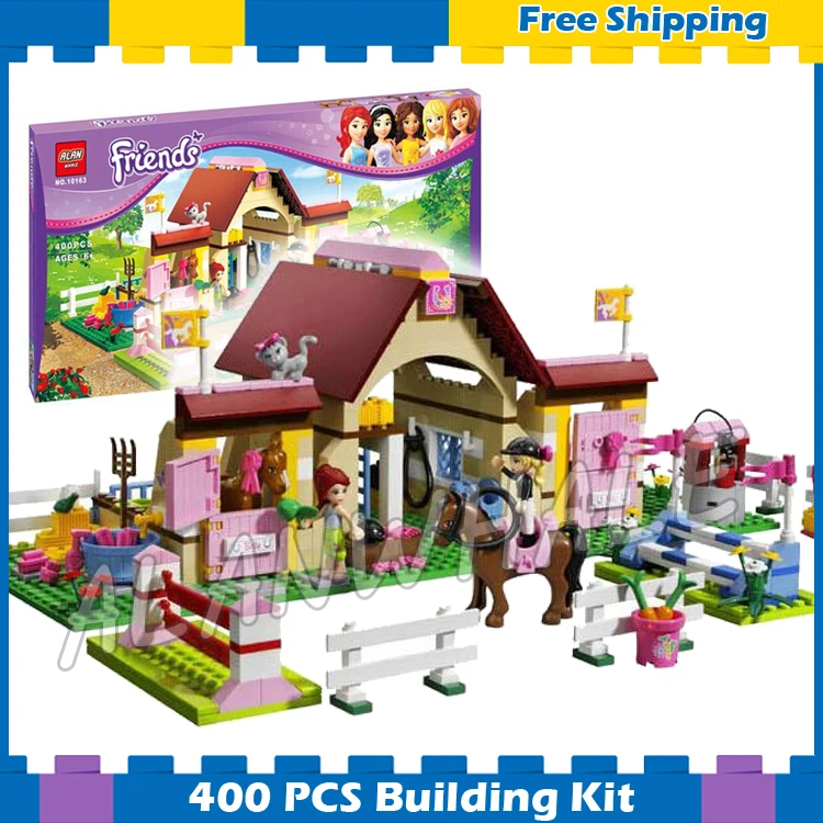 

400pcs Friends Heartlake City Stables Mia Farm Horse 10163 Model Building Blocks Assemble Children Gift set Compatible With lego