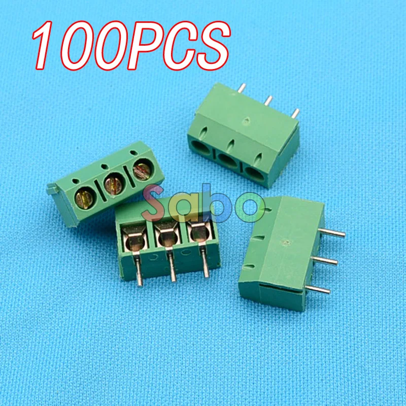 100PCS 5.08-301-3P 301-3P 3 Pin Screw Green Terminal Block Connector 5mm Pitch | Обустройство дома