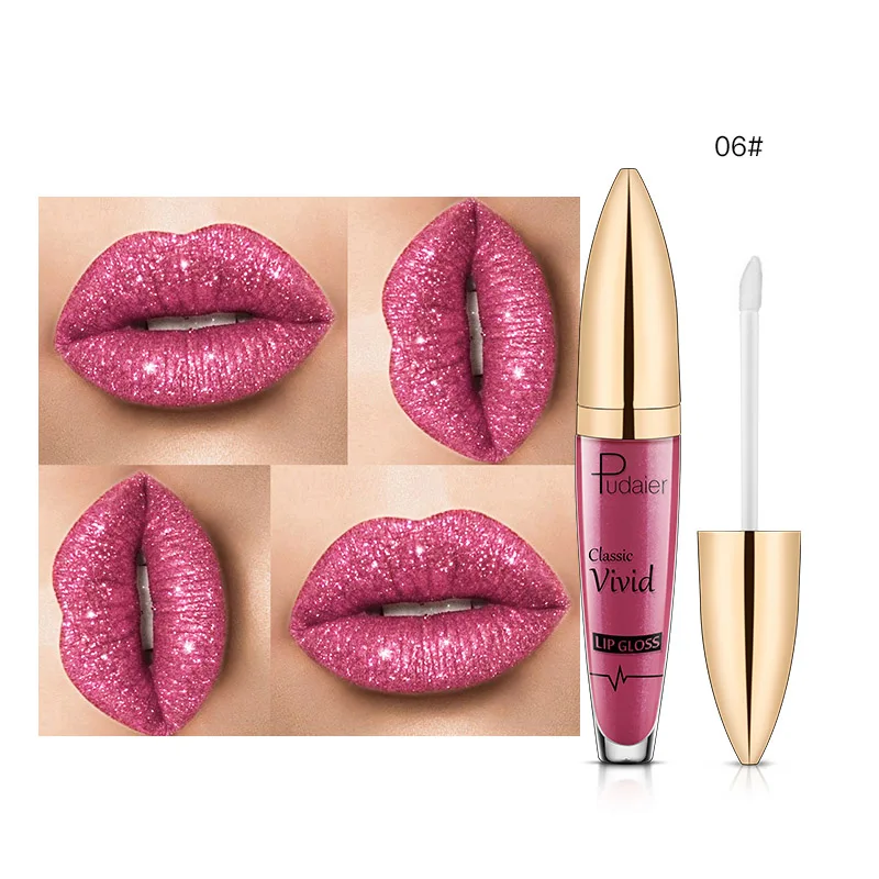6 Shimmer Lip Gloss Waterproof Lip Tint Metallic Liquid Lipstick Makeup Long Lasting Glitter Nude Lip Gloss Plumper Lip Tattoo - Цвет: 6