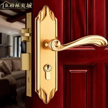 

Full copper European door lock bedroom door lock interior door lock pure copper door lock