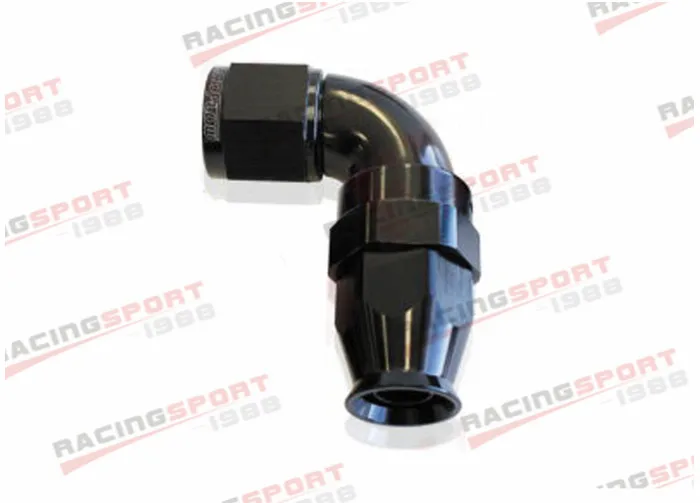 

AN6 6AN AN-6 90 DEGREE REUSABLE SWIVELPTFE HOSE END FITTING FULL FLOW BLACK/Silver