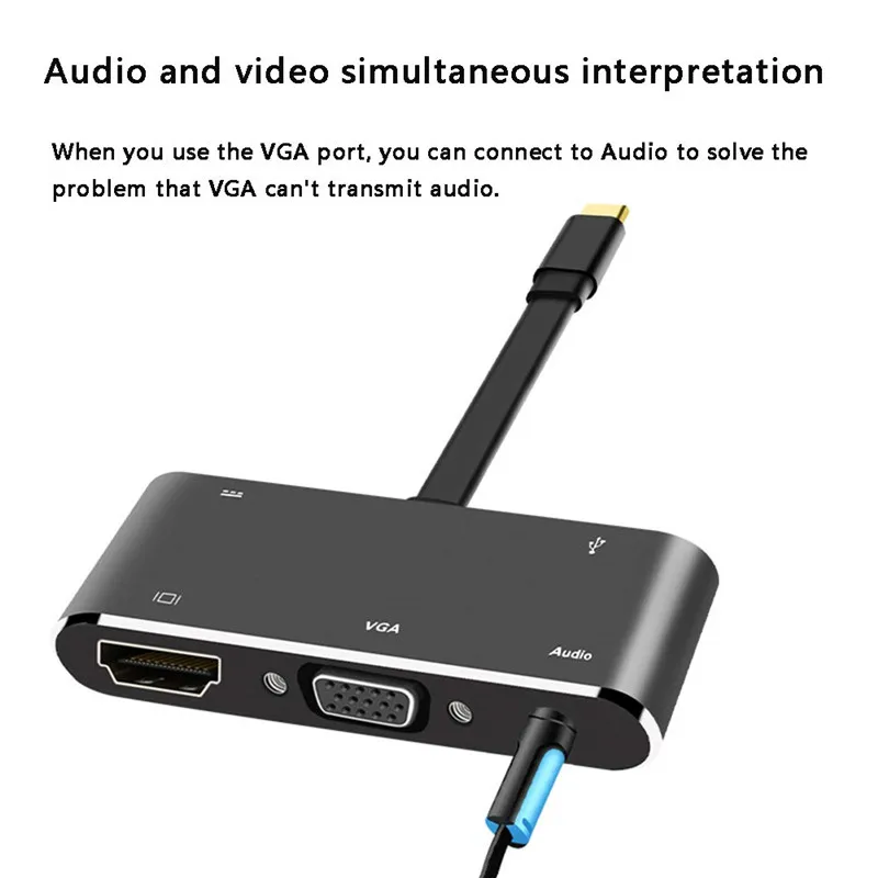 Usb type C к HDMI VGA док-станция 4 в 1 цифровой AV многопортовый USB-C концентратор адаптер зарядное устройство для samsung S10 9 8 Note 8 9