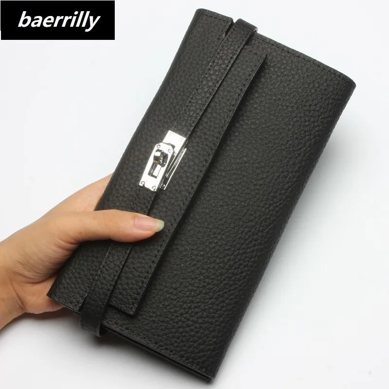 

Luxury Women Designer Wallet High Quality Famous Brand Woman Wallets Genuine Leather Ladies Purses litchi grain clucth wallet